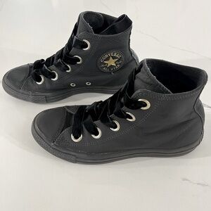 Converse Black Leather High Top Sneaker - Women’s 7